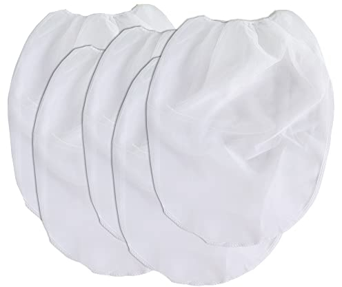 CLVPAI Weiße Feine Netz-Siebbeutel-5 Stück 5 Gallone Lackfilter Lacksiebe,Eimer elastische Öffnung Siebbeutel,für die Filtration von Flüssigkeiten wie Farbe(45 * 54cm)