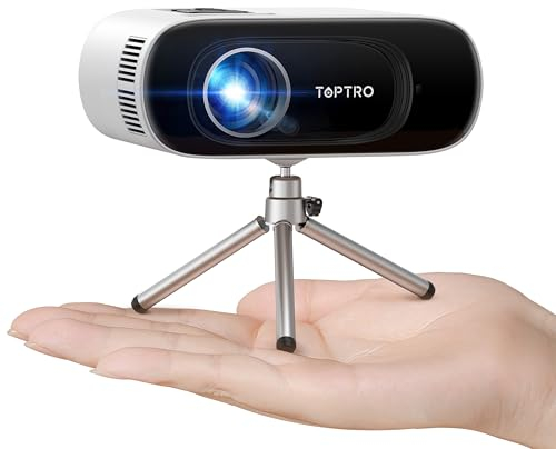 【Auto Keystone】Mini Proiettore Portatile Supporta 1080P Full HD, Videoproiettore Bluetooth WiFi, 20000 Lumen, TOPTRO Proiettore Da Esterno Per IOS/Android/HDMI/TV Stick/PS5/USB(Treppiede Incluso)