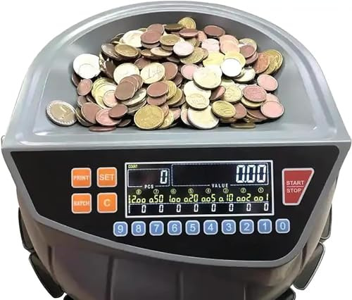 Contatore di monete commerciale, separatore di monete elettrico con display a LED, 8 contenitori per monete, 216 unità/min e supporta conteggio e ordinamento, modalità aggiunta e batch, per