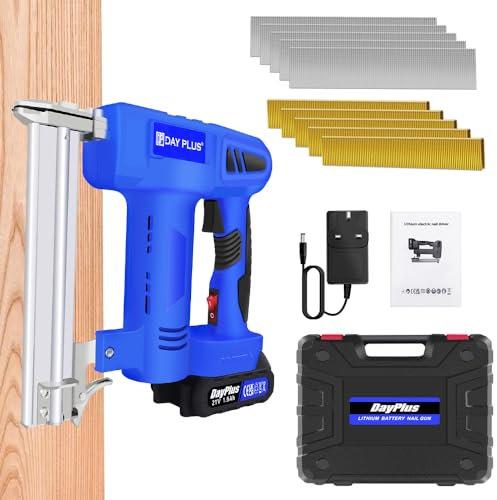 21V Electric Nail & Staple Gun, 2 in 1 Brad Nailer Stapler with Battery and Charger, 500 Staples & 500 Nails, Cordless Staple Gun for DIY Home Projects, Carpentry and Woodworking