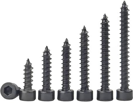 Qrity 20 PCS Hex Socket Head Self Tapping Screws, M5x20mm Carbon Steel Hardware Self-Tapping Fasteners, for Woods, Machinery
