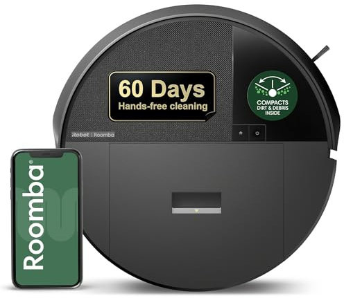 iRobot Roomba 205 DustCompactor Vac Robot Vacuum - Compacts Dirt Inside, No Emptying for 60 Days, Space Saving, No Dock Needed, Bagless, Intense Power-Lifting Suction, LiDAR Navigation, Multi-Surface