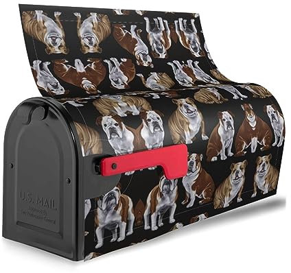 Cubierta magnética impermeable para buzón de correo con estampado de bulldogs ingleses, cubierta única para buzón, protege de la lluvia y los rayos UV