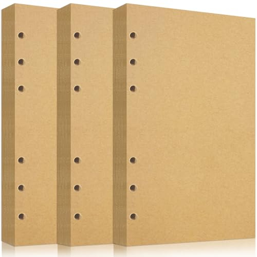 240 Feuilles Recharge A5 Ligné Vierge, Papier pour Classeur 6 Anneaux | Flying Pottery Inserts Perforés 6 Trous, Carnet de Notes,Organiseur,Agenda,Bullet Journal, Dessin et Croquis (papier kraft)