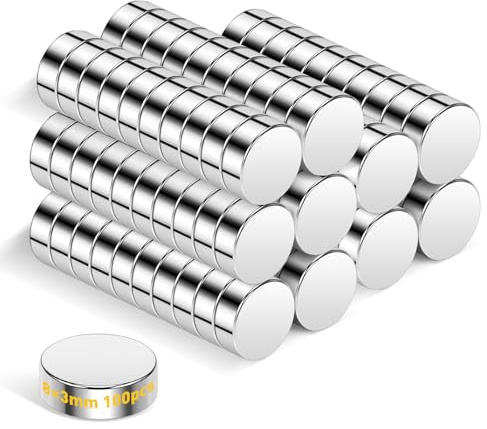 Wukong Parti av 100 små starka magneter 8 x 3 mm för hantverk, kylskåp, små magneter för Whiteboard, anslagstavla och kontor