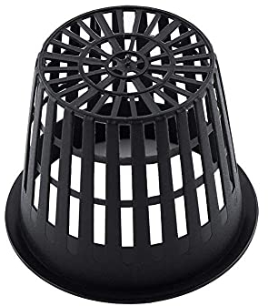 Zerodis Pflanzen Hydrokultur Mesh Netz Topf Körbe Baskets Garten Kunststoff Aquakultur Blumetopf Wachsen Cup 10Pcs(Schwarz)
