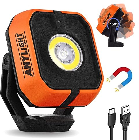 ANYLiGHT Rechargeable Work Light with 4 Modes, 1200LM Magnetic Work Light