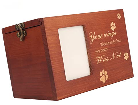 Naroote Urna de cenizas para mascotas, caja de urna conmemorativa para mascotas, texto tallado, patrón de pata tallada para regalos para gatos