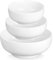 MALACASA Large Salad Bowl, Serving Bowl Set of 3, 1320ML / 1780ML / 3400ML Porcelain White Soup Bowl Cereal Bowl Noodle Bowl Dessert Bowls Ramen Bowl Fruit Bowl