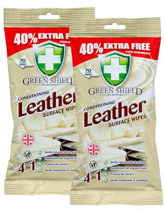 Zopper Leather Cleaning & Conditioning Wipes 2 x 70 Large – Leather Care Wipes for Furniture, Car Seats, Bags, Shoes – Cleans, Conditions & Protects
