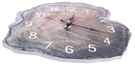 Cabilock Horloge Murale Silencieuse Bois Créative avec Anneaux Annuels Décoration Murale Élégante pour Salon Chambre Et Bureau