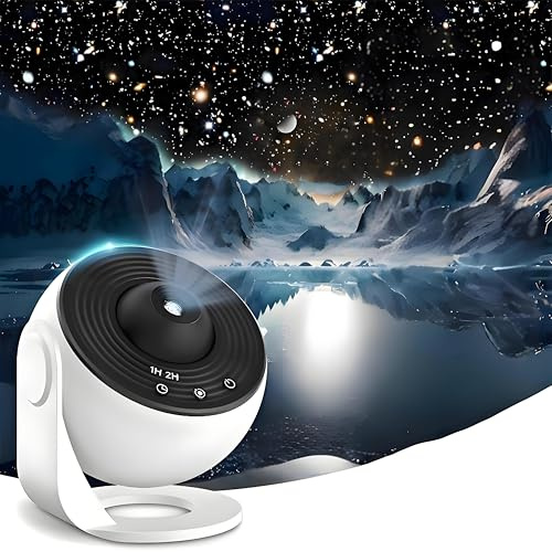 Lancoon Galaxy Projecteur pour chambre à coucher Star Projecteur Veilleuse avec mise au point HD et 13 disques interchangeables 12,5 m² Projection de ciel étoilé pour enfants Décoration de plafond