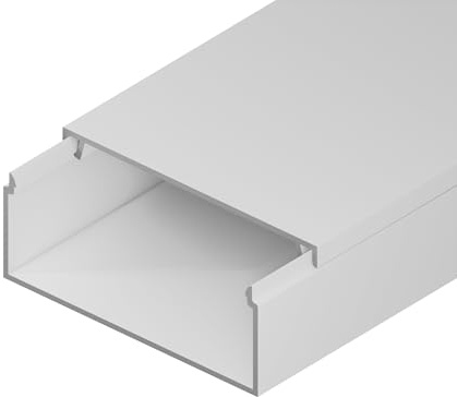 EDO Kabelkanal 100x40 mm Weiß – 2 m Kabelschacht mit Klappdeckel zur Schraubmontage – Aufputz Kabelabdeckung für Wand, TV, Büro – Kabel Organizer für Innenbereich