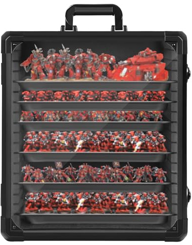 OUUTMEE Miniatures Storage Case with 6 Metal Trays