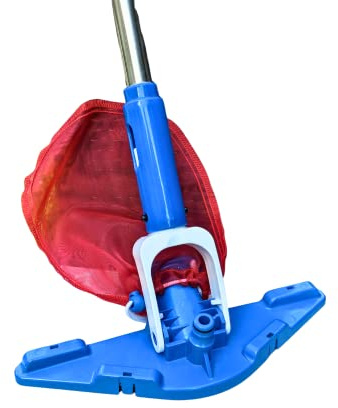 Poolwonder Set di pulizia per tubo da giardino, con asta per piscina da 2 m, in acciaio inox e gomma per la linea di galleggiamento