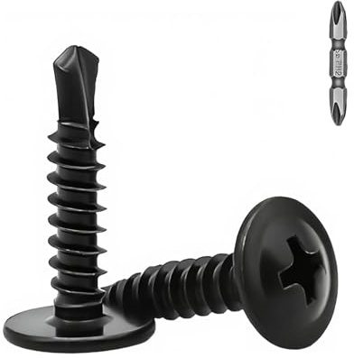 50 Pcs Vis Autoforeuse Metal 410 Vis Autoforeuse Inox 4.2x19MM Autoperforante Phillips à Tête Fraisée, vis inox autoforeuse pour métal avec embout de tournevis cruciforme pour bricolage et travaux