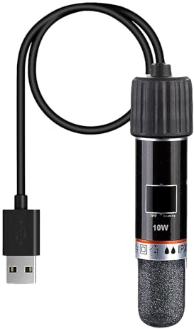 Wimnqie Chauffe-Eau pour Aquarium - Chauffage pour Aquarium à Tortues - Chauffage Submersible 10W pour Tortue Crabes Poissons d'eau Douce Et Salée