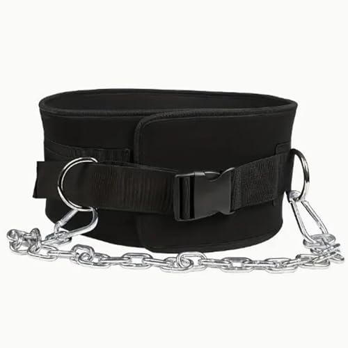 HELPFLOWER Fitness Pull-Up Weight Dip Belt with Chain Buckle Muscle Strength Training Waist Belt Protective Pull-Up Strap Waist Support Wrap