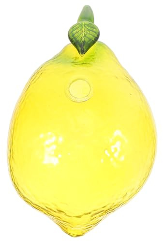 TOPPERFUN Glass Lemon Shaped Flower Vase Mini Glass Bud Vase Fruit Table Decor Centerpiece for Home Kitchen Dining Room Floral Arrangements