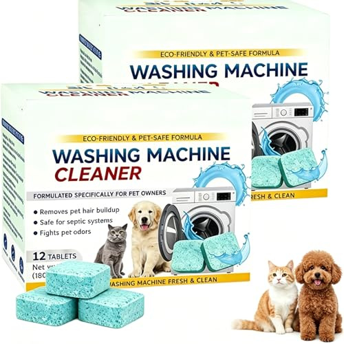Kutakuta 24 Pezzi Detergente Per Lavatrice,Pastiglie Detergenti Lavatrici Extra Forti Per Proprietari Di Animali Domestici Anti-Odore Pulizia Profonda E Decalcificazione Detergente Per Lavatrici
