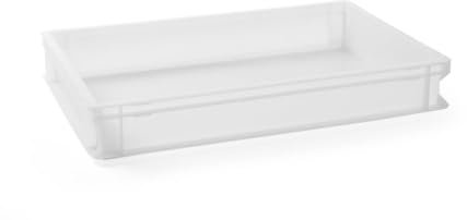 HENDI Boîte de fermentation pour pizza et pain, 14L, bac à pâtons, boules de pâte, sans couvercle, sans BPA, caisse de transport, empilable, boite alimentaire, 600x400x(H) 75mm, HDPE