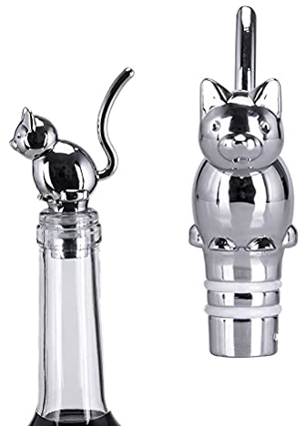 BESTonZON 1 Stück Weinflaschenverschluss, Wein Flasche Stopper Katze Form Dekorative Weinverschluss Saver Neuheit-Werkzeug– Wein-Zubehör, für