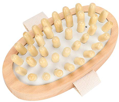 Spazzola per il massaggio del corpo, Spazzola per il massaggio dei capelli con scrubber per il corpo in legno naturale tenuto in mano, Massaggiatore per il bagno elasticizzato per i muscoli anticellul