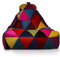 Ecopuf - Keiko Patchwork Pouf Sessel Outdoor - Sitzsack Styroporkugeln - Robuster Stoffsack - Entspannungssessel - Wohnungseinrichtung - Sessel Größe M - 100x80x85cm, Violett A46
