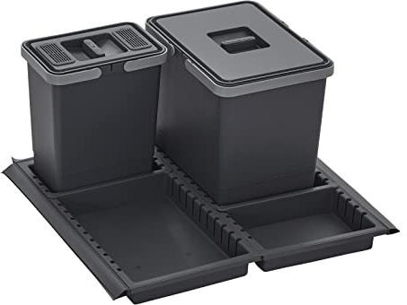 Soptunna Draw 15+6L Soptunna med lock för sopsystem utdrag bredd 60 cm från SOTECH