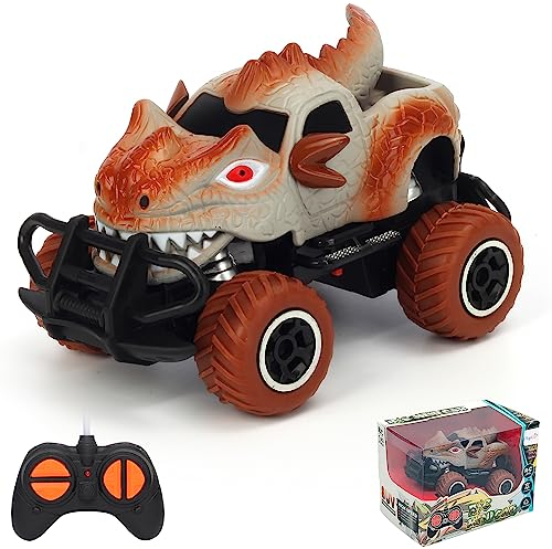 Pup Go Dinosaur Monster Truck RC Car for Kids Age 3+, Fast Off Road Remote Control Beast Vehicle, My First Mini Racing Truck, 4-Channel Toy, Christmas Birthday Gift for Boys Girls Toddler RC Car Toy