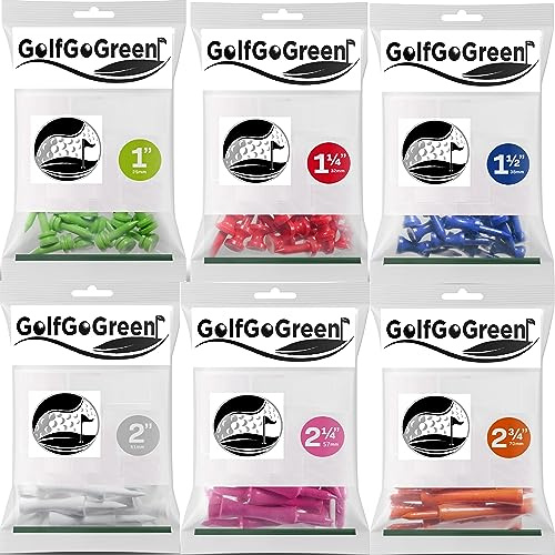 Bamboo Graduated Wooden Wood Castle Golf Tees (Red 32mm - 25 Pack)