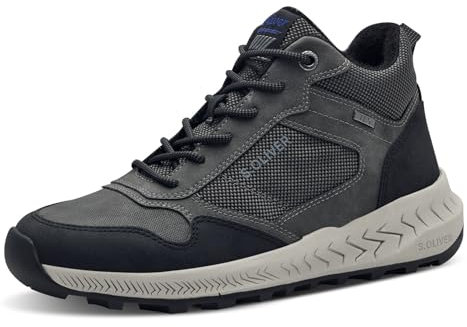 s.Oliver Herren Sneaker hoch mit Fütterung Wasserabweisend Freizeit, Schwarz (Black Comb.), 41 EU