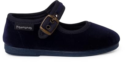 Pisamonas Ballerine con Cinturino Velluto Fibbia Dorata Antica Misurare 25 Colore Blu