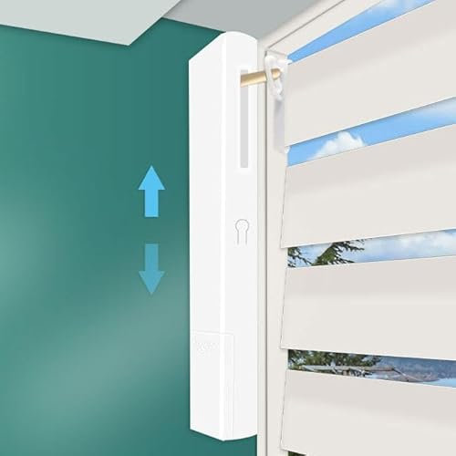 Electric Rechargeable Zigbee Motor for Plantation Shutters Compatible with Aluminium/Wood/PVC/Faux Wood Interior Shutters Solar Panel Included Light Filtering Technology