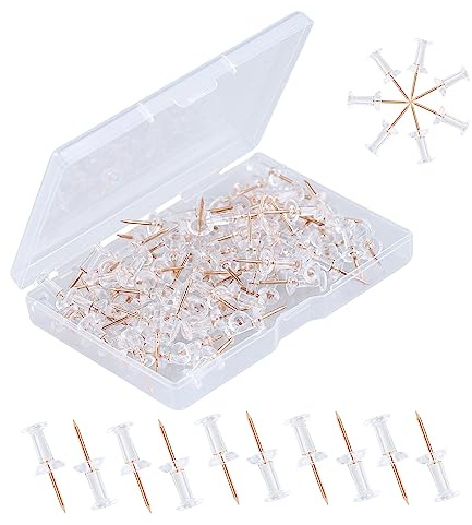 100 stycken tryckstift, tydliga taggar, huvuddetaljer, transparenta återanvändbara kartstift, för kontor, hem, affisch, bild, svart bräda