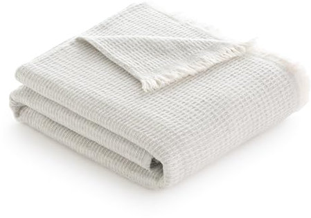 Todocama - Manta de Algodón Extrasuave con Diseño GOFRE, Colcha Multiusos Four Seasons para Sofá, Cama, Funda Decorativa y Manta Fular, (Gris Claro, 120x180cm).