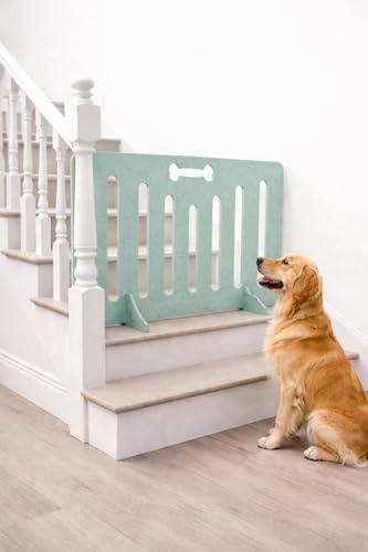 Portable Dog Gate for Stairs & Doorways – No Drill Pet Safety Barrier, High-Density MDF, Freestanding Dog Stopper with Interchangeable Legs, Easy Assembly Indoor Pet Gate (40CM (H) X 80CM (W))