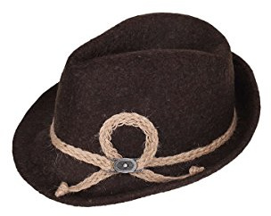 Isar-Trachten Unisex - Kinder Trachten Kinderhut Dunkelbraun, Dunkelbraun, 49