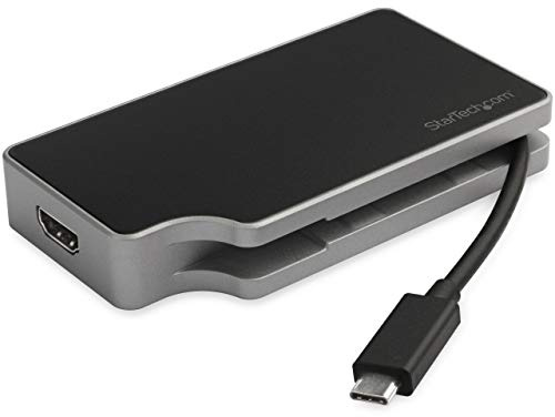 StarTech.com USB C Multiport Adapter to 4K HDMI or 1080p VGA - USB Type C Travel Dock with 95W Power Delivery, USB-A, Gigabit Ethernet - USB-C Video Display Adapter Mini Docking Station (DKT30CHVGPD)