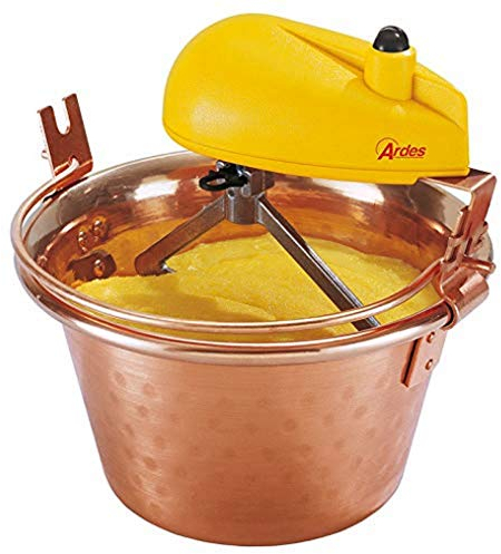 ARDES - AR24AM60 Kupferkessel Durchmesser 26cm Mischer für Marmelade Polenta, Ardes Mischerkessel mit Elektromotor, Bajonettverschluss, einfache Reinigung, Elektrischer Polentamischer 4/7 Portionen