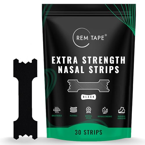 REM Tape™ Extra Strength Nasal Strips (30 Pack). Congestion and Snoring Relief. Dual Spring Flex Technology. Soft Medical Grade Fabric. Durable Hypoallergenic Adhesive. One Month Supply!