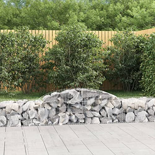 Vopese Arched Gabion Baskets 13 pcs 300x50x40/60 cm Galvanised Iron, Gabion Basket Cage, Mesh Wire Stone Basket, Outdoor Spiral Retaining Wall, Garden Planter Garden&Outdoor