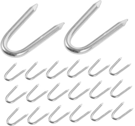 TOPPERFUN 200 Pièces Clous De Clôture Attaches De Fil De Clôture Outil De Réparation De Clôture Clou D'escrime Fixateur De Clôture Robuste Agrafes De Clôture Barbelées Silver Le Fer