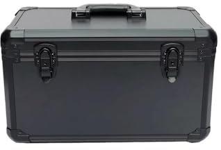 Caja de herramientas Caja de herramientas de hardware for el hogar Caja de reparación multifuncional negra Caja de instrumentos de mano Modelo de avión Caja de herramientas de control dual con caja de
