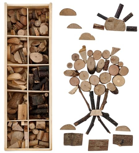 PH PandaHall Wooden Unfinished Craft Kits, DIY Art Wood Building Blocks