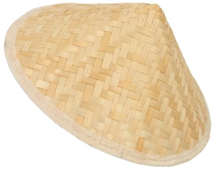 TOYANDONA Lightweight Khaki Traditional Chinese Straw Rice Hat, Sun and Decorative Wall Hanging, from Sun or Home Decor