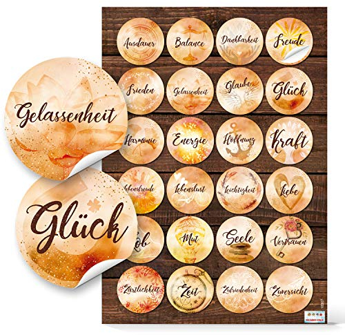 Logbuch-Verlag 24 Sticker Freude Liebe Geschenketiketten Aufkleber für Geschenke Weihnachten Geburtstag 4 cm Harmonie