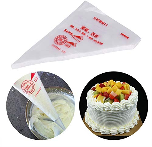 Sacchetti per tubazioni per torta, sacchetti per tubazioni per glassa per torta usa e getta 100 pezzi di forniture per decorazione di torte da cucina per torte da forno casalinghe(S)