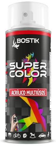 Bostik SUPER COLOR TRANSPARENTE BRILLANTE, Pintura en Spray Acrílica para Uso Profesional y Doméstico, Multiusos, Secado Rápido, Acabado Brillante, Interior y Exterior, Bote 400 ml