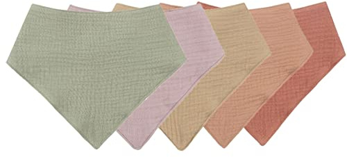 Uposao Haklapp, babyabsorberande triangelduk, 5 stycken mjuka och absorberande muslinhalsdukar med 5 justerbara tryckknappar, baby, triangulära dukar, present för pojkar, flickor